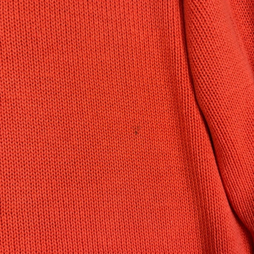 Polo Ralph Lauren Mens Orange Cotton Shaker Knit Crewneck Sweater Large